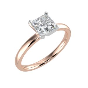 splr12 with 18ct rose gold metal and princess shape diamond