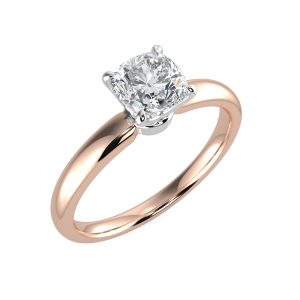 splr13 with 18ct rose gold metal and cushion shape diamond