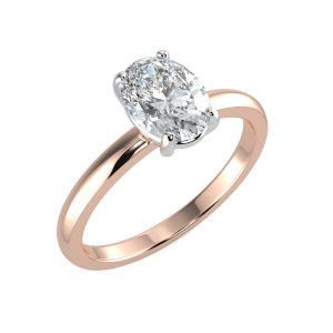 splr16 with 18ct rose gold metal and oval shape diamond