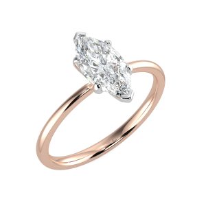 splr18 with 18ct rose gold metal and marquise shape diamond