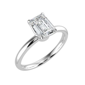 splr025 with 18ct white gold metal and emerald shape diamond