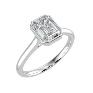 splr026 with 18ct white gold metal and emerald shape diamond