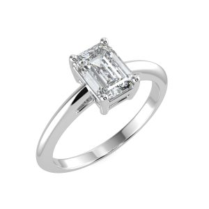 splr027 with 18ct white gold metal and emerald shape diamond