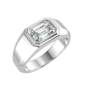 splr028 with 18ct white gold metal and emerald shape diamond