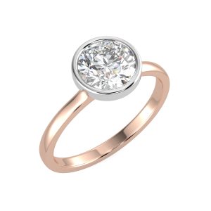 stlr09 with 18ct rose gold metal and round shape diamond