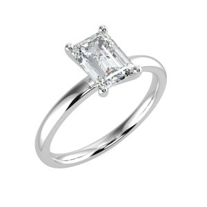 splr039 with 18ct white gold metal and emerald shape diamond